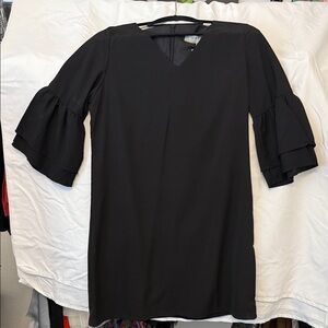 Elegant Black Ruffle Sleeve Dress